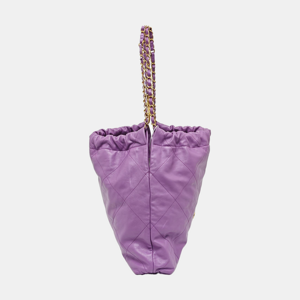 CHANEL 22 Medium Quilted Calfskin Purple