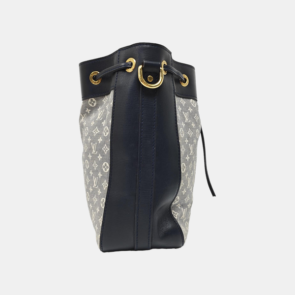 Monogram Denim Bucket Bag Gray