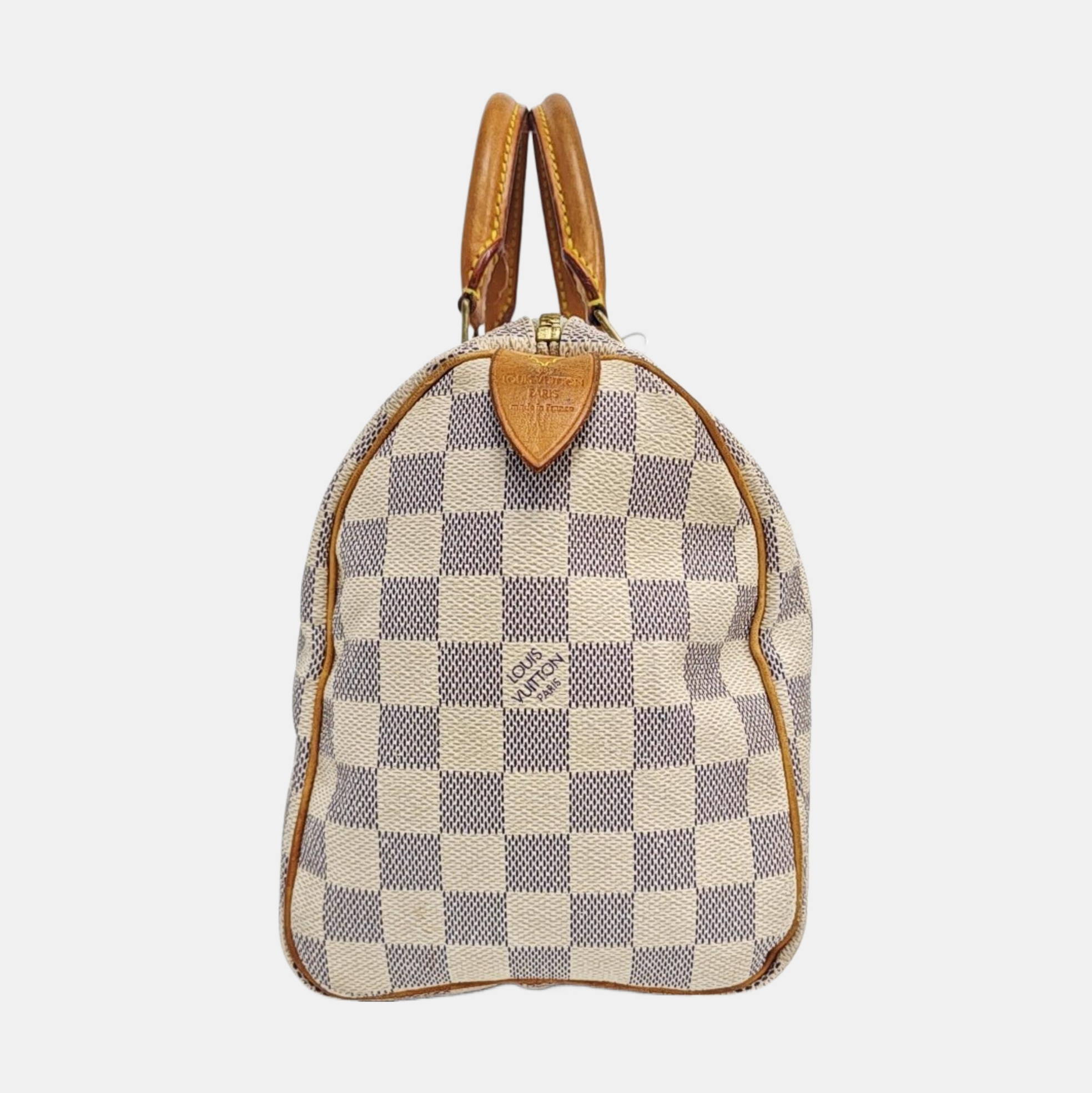 SPEEDY 25 Damier Azur Coated Canvas White