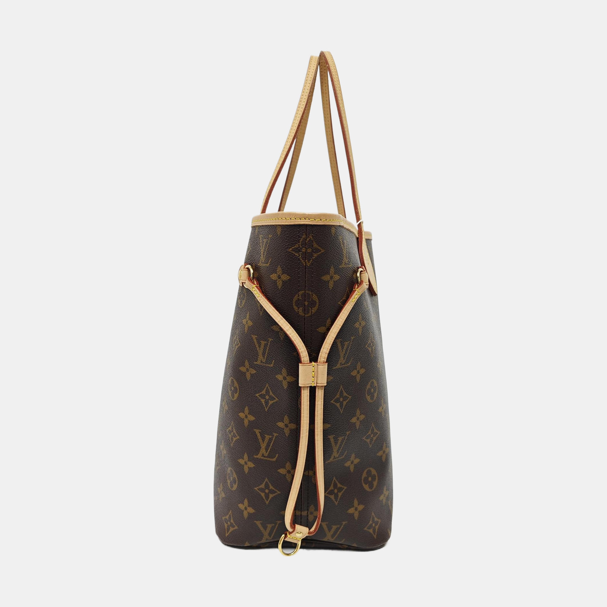NEVERFULL MM Monogram Coated Canvas Brown