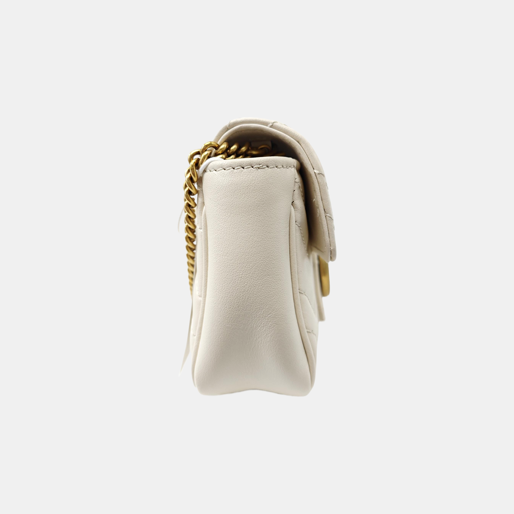 GG Marmont Mini Quilted Calfskin White