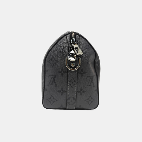 KEEPALL 25 Monogram Coated Canvas Black