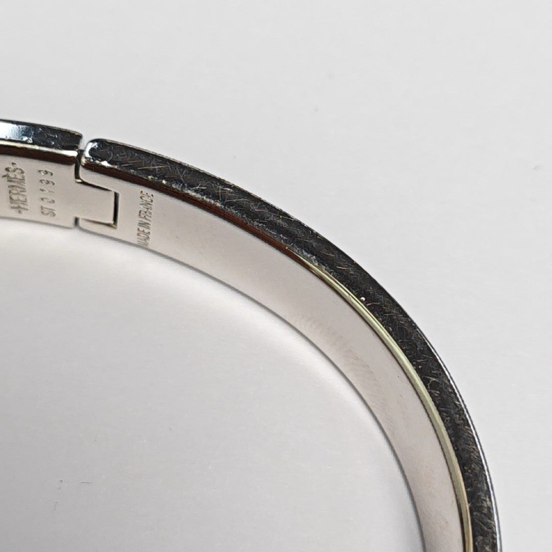 Clic H Metal Silver Bangle