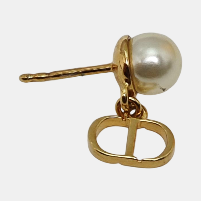 Dior Tribales Metal White Stud Earrings