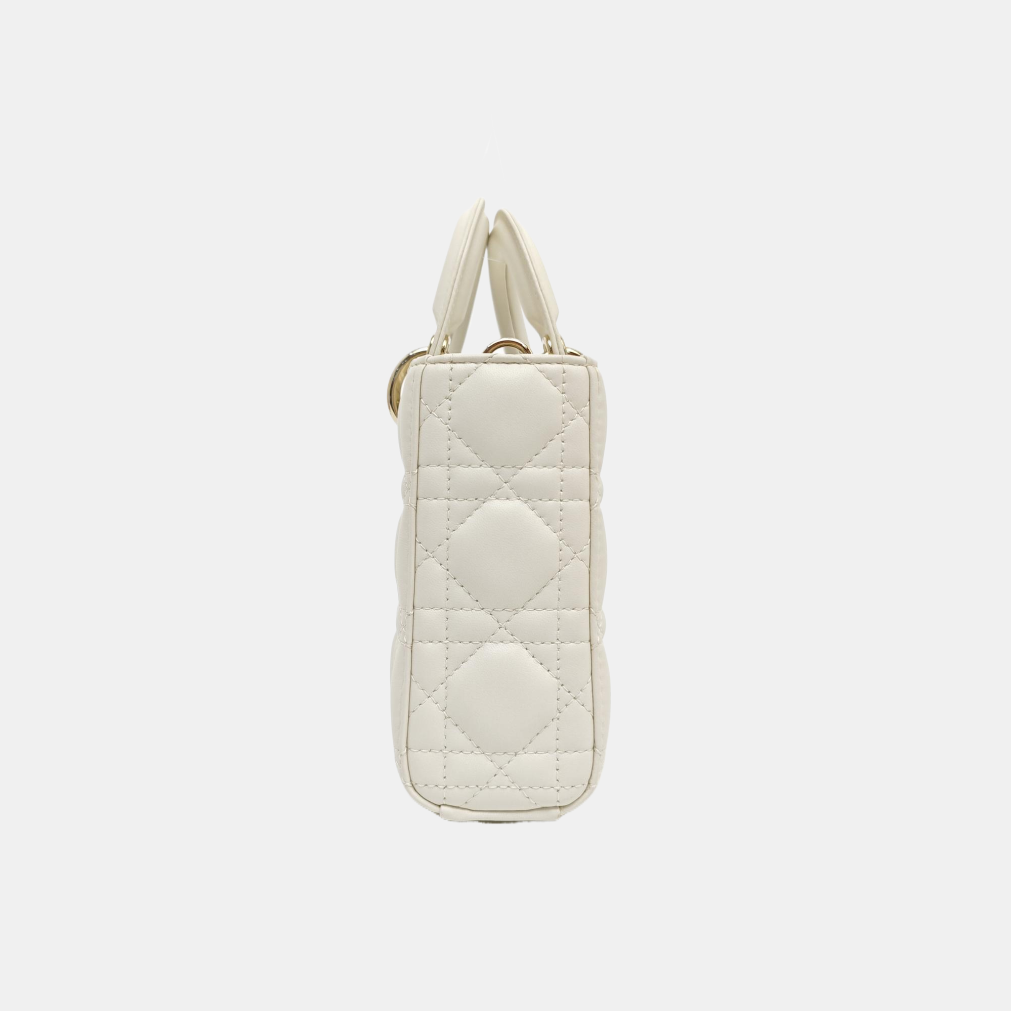 Lady D-Joy Medium Cannage Lambskin White