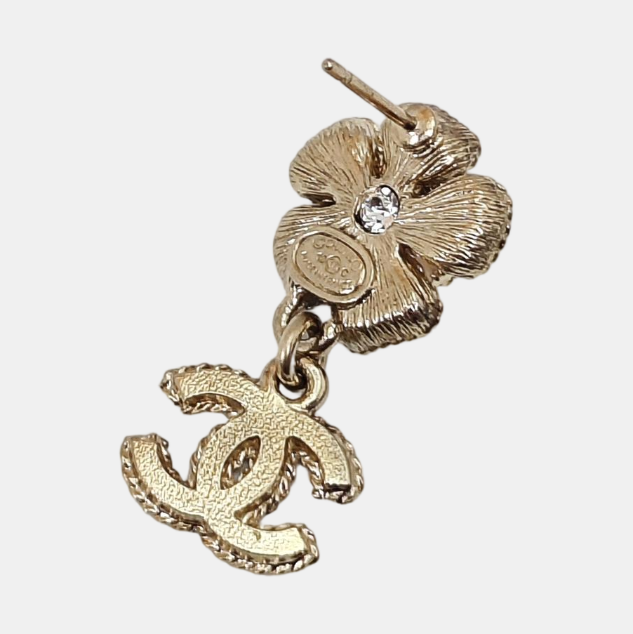 CC Logo Metal Gold Earrings