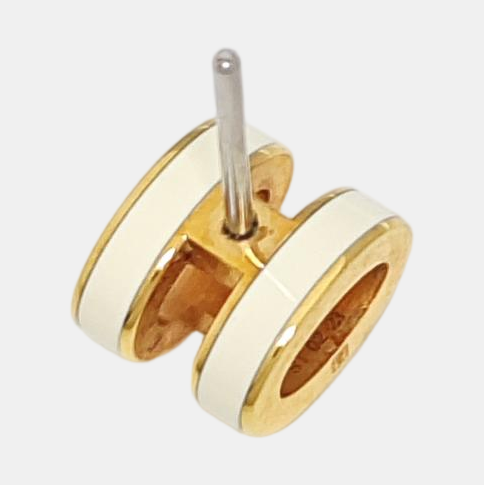 Pop H Metal Gold Stud Earrings