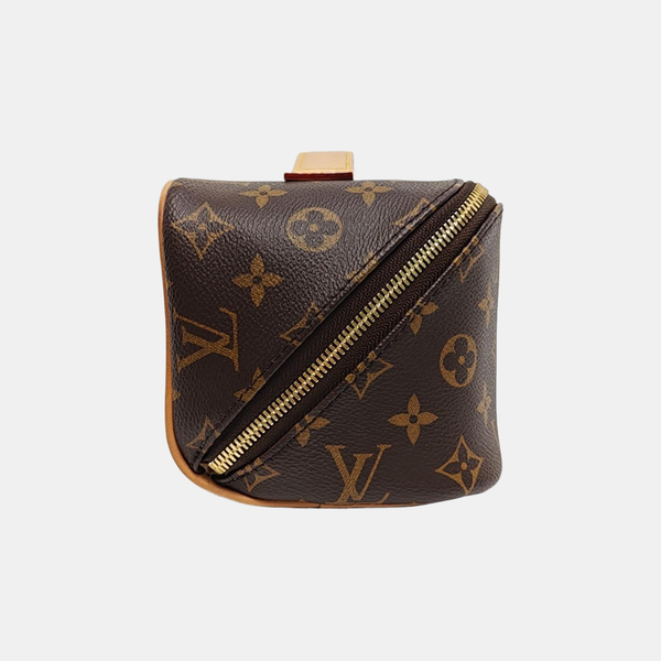 Monogram Coated Canvas Top Handle Bag Brown