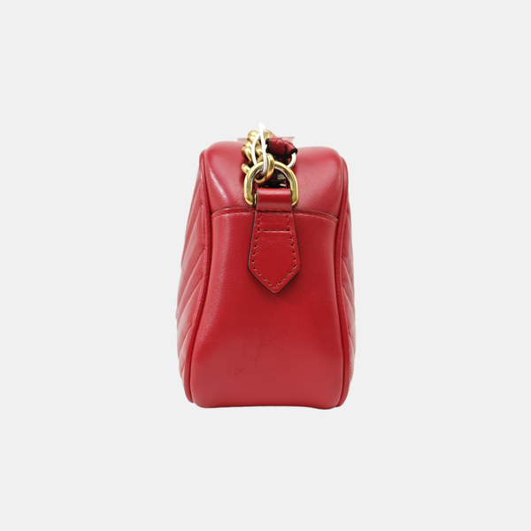 GG Marmont Small Quilted Calfskin Red
