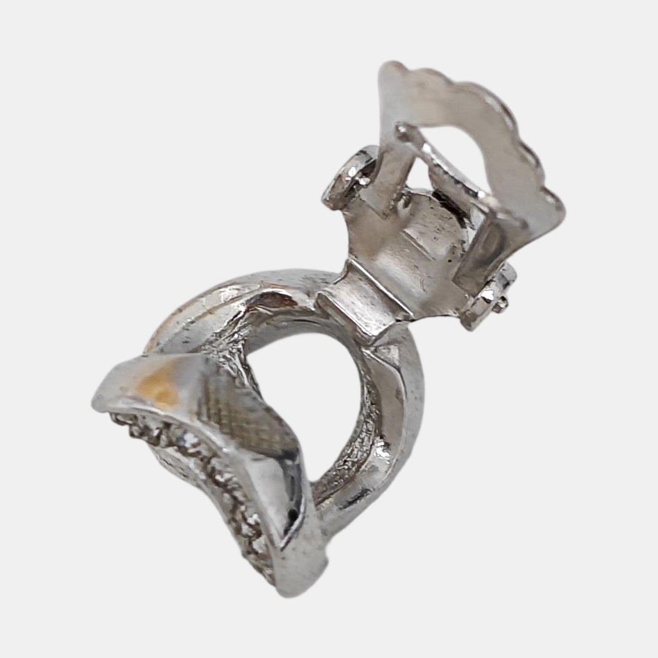 Metal Silver Clip On Earrings