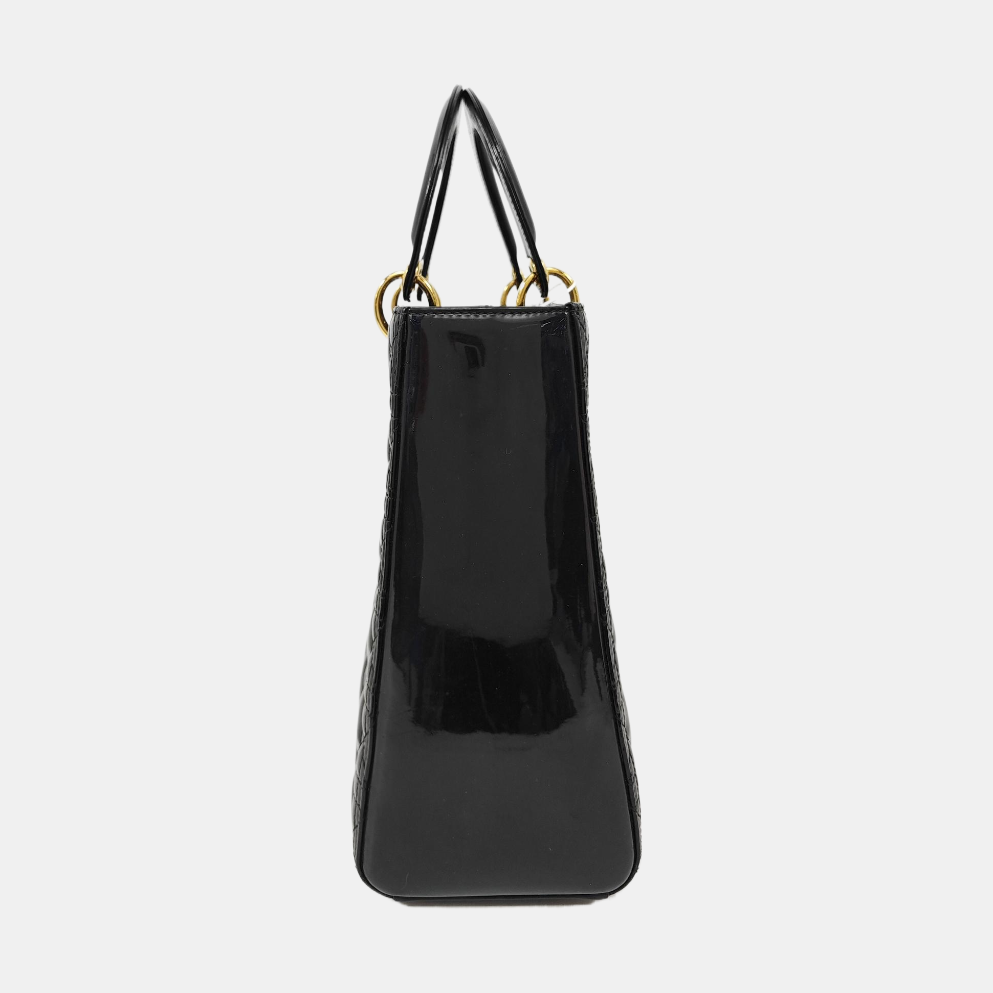 Lady Dior Large Patent Leather Black