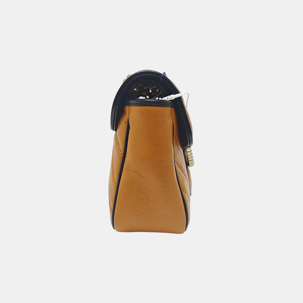 GG Marmont Medium Quilted Calfskin Yellow