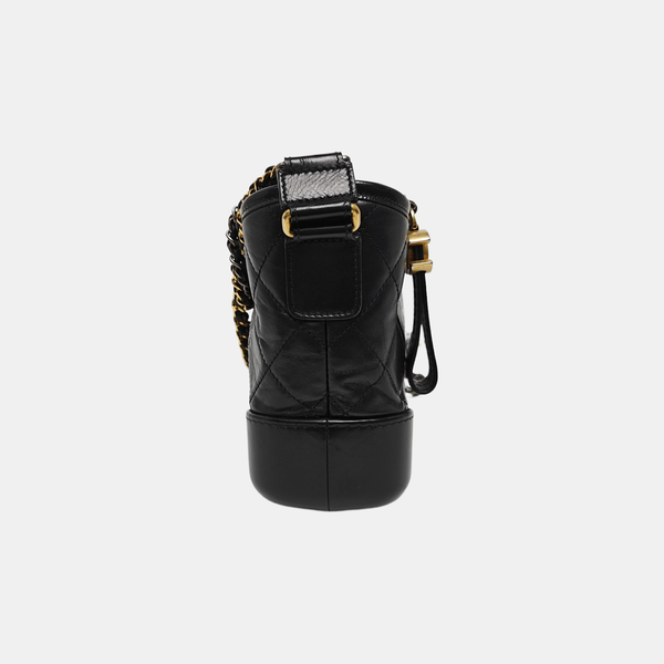 GABRIELLE Small Quilted Vintage Calf Black