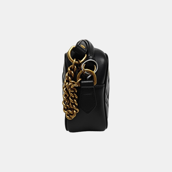 GG Marmont Mini Quilted Calfskin Black