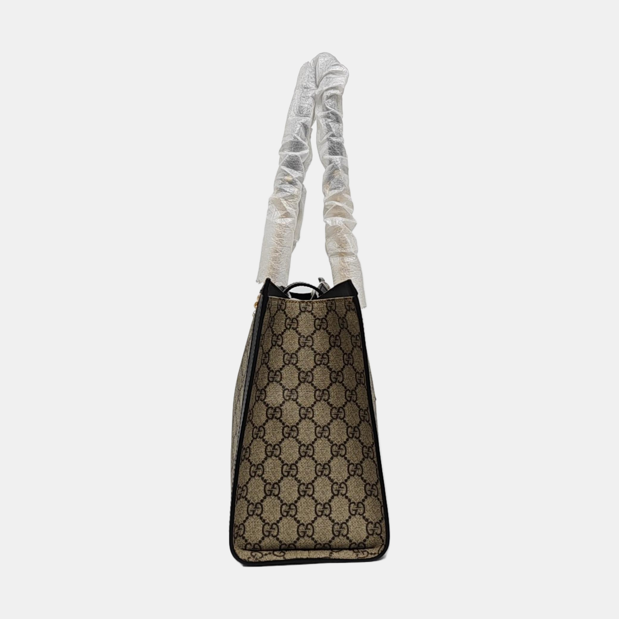 Padlock Medium Monogram Coated Canvas Beige