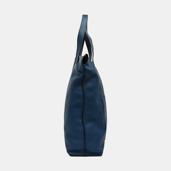 Calfskin Top Handle Bag Blue