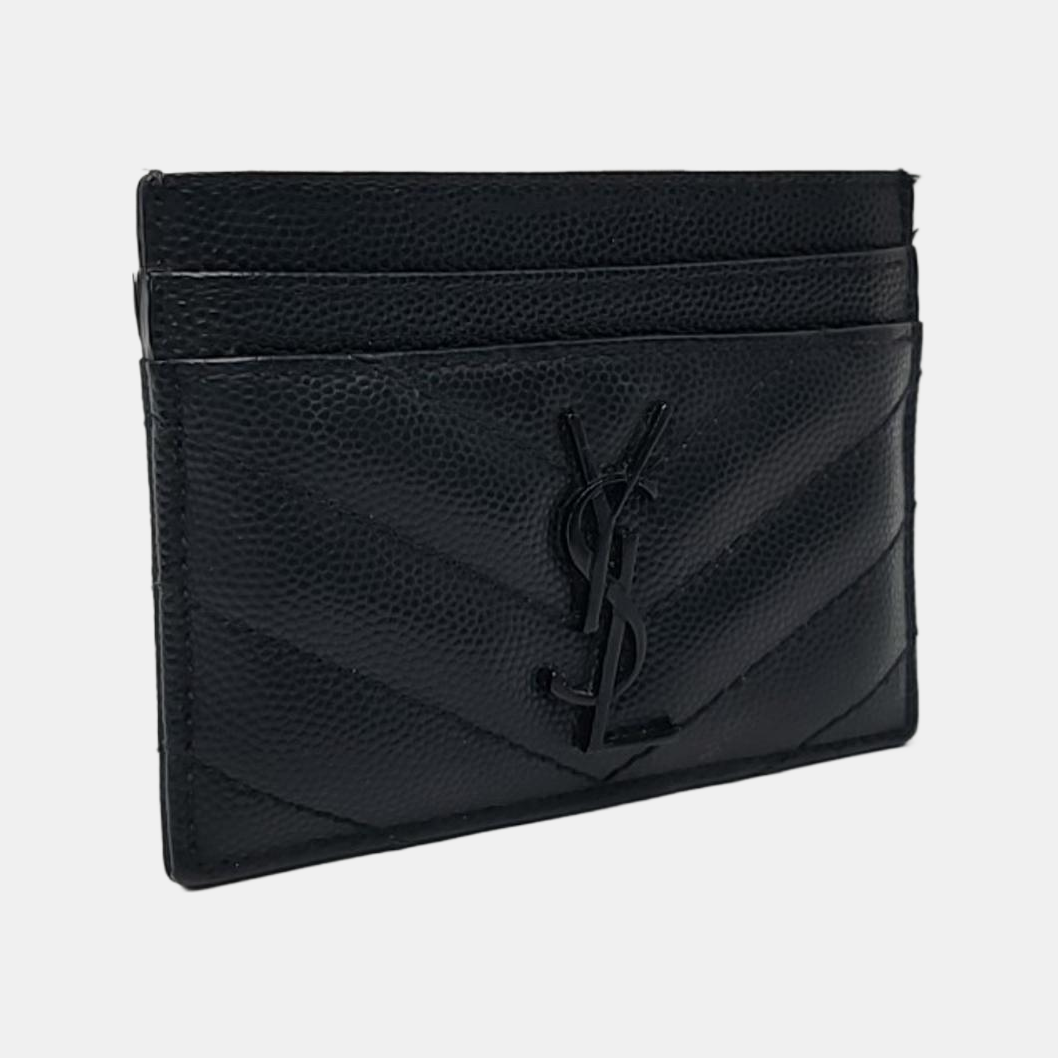 MONOGRAM Quilted Calfskin Black Card Holder
