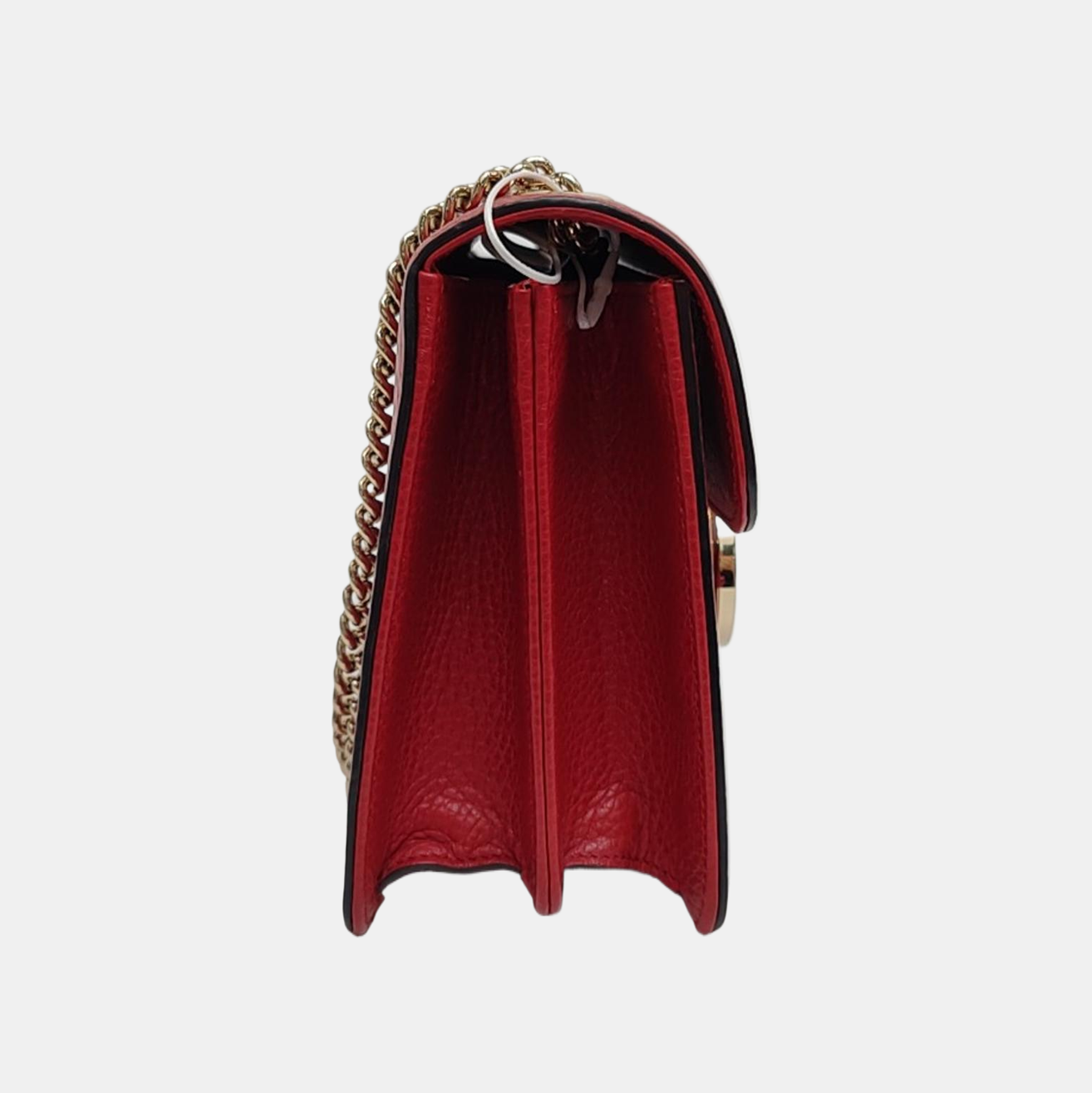 Piel de becerro roja pequeña con GG entrelazadas