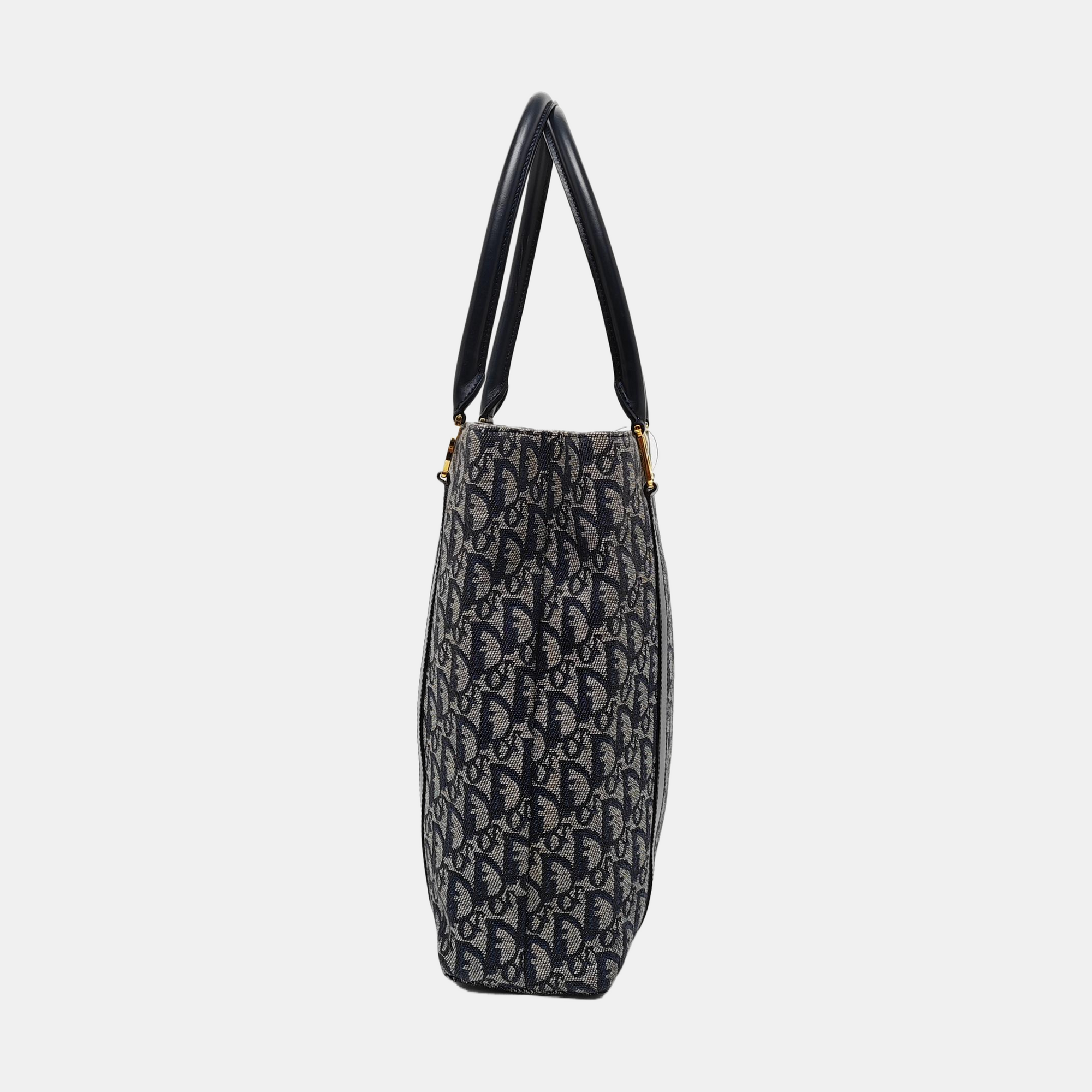 Oblique Canvas Tote Bag Blue