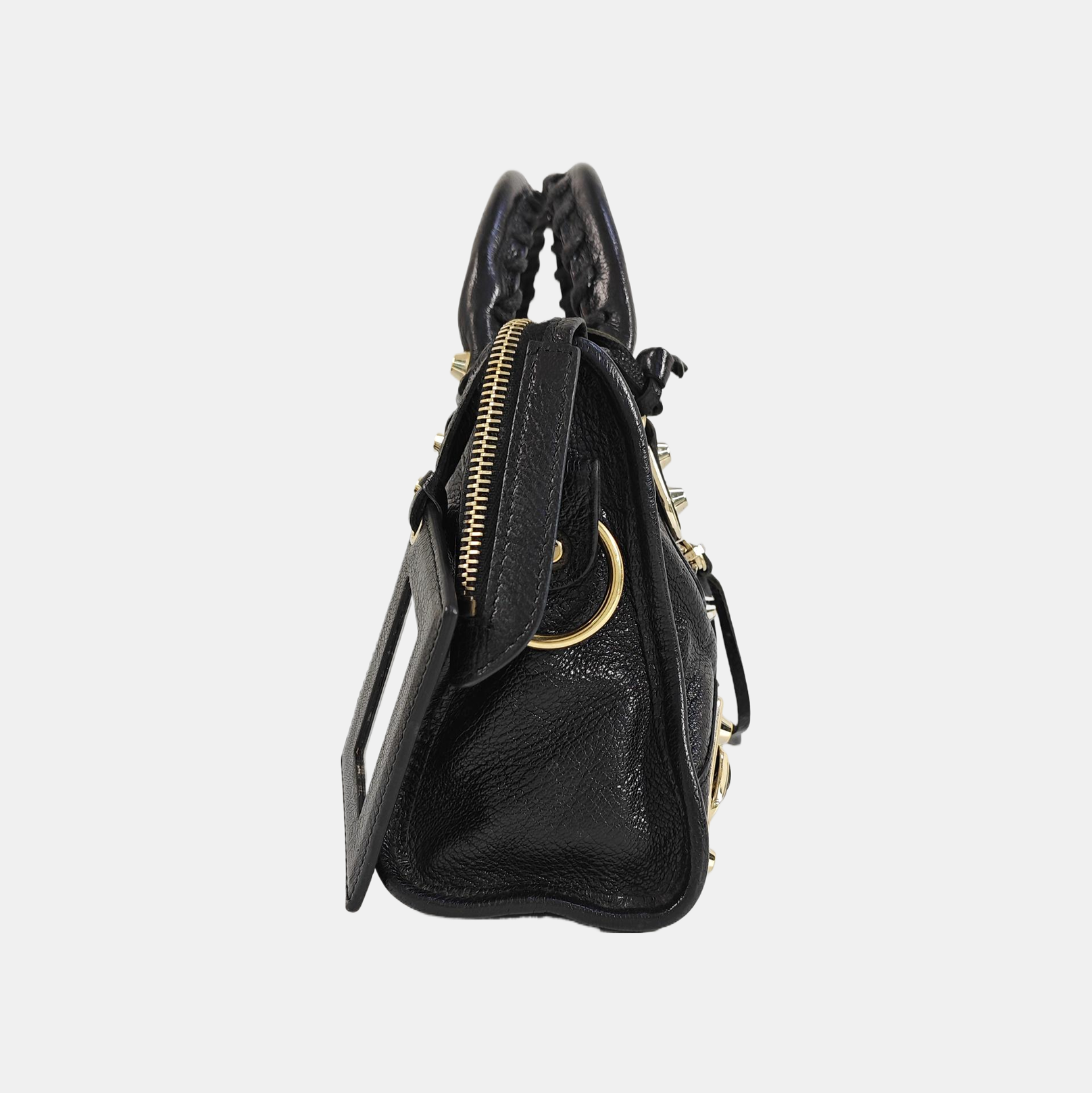 Classic Metallic Edge City Mini Lambskin Black
