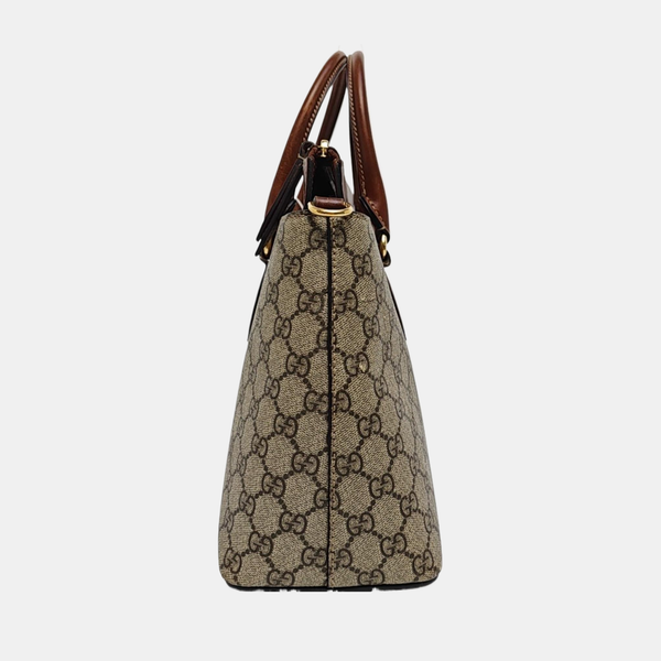 GG Blooms Monogram Coated Canvas Beige