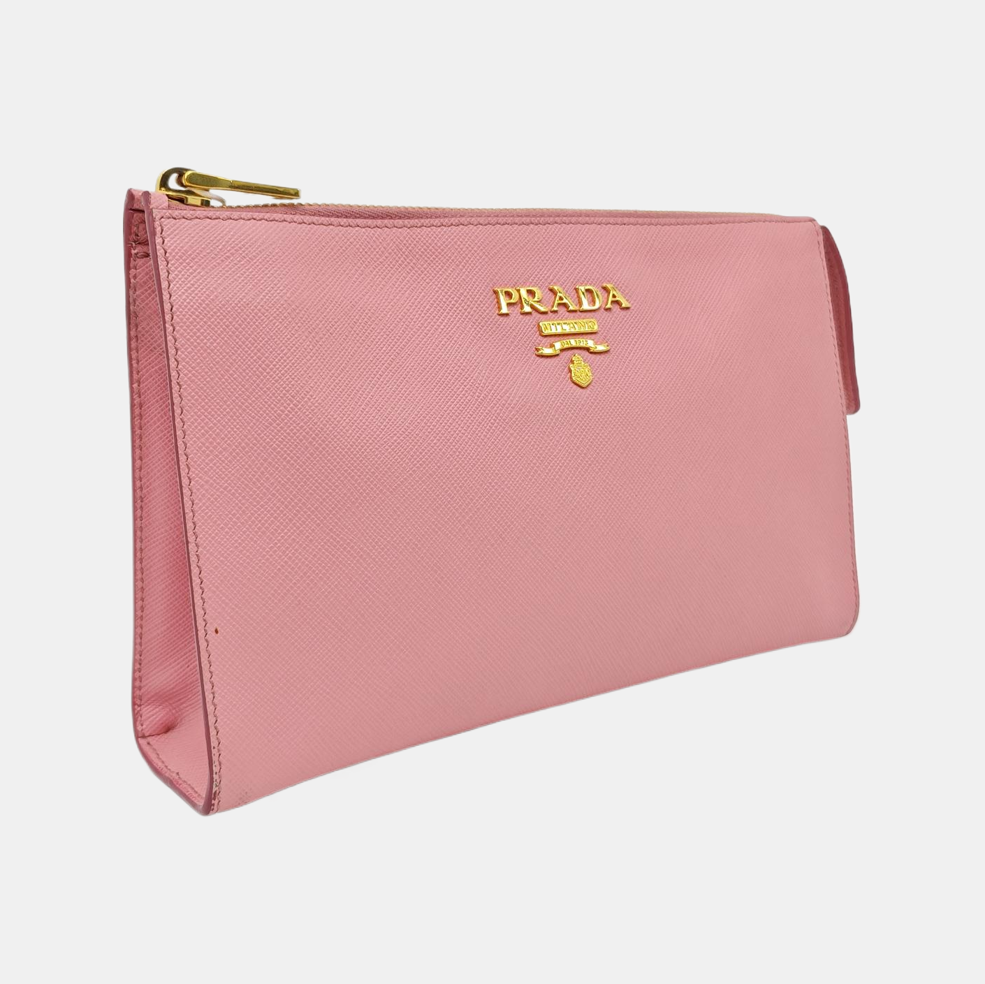 Saffiano Calfskin Clutch Pink