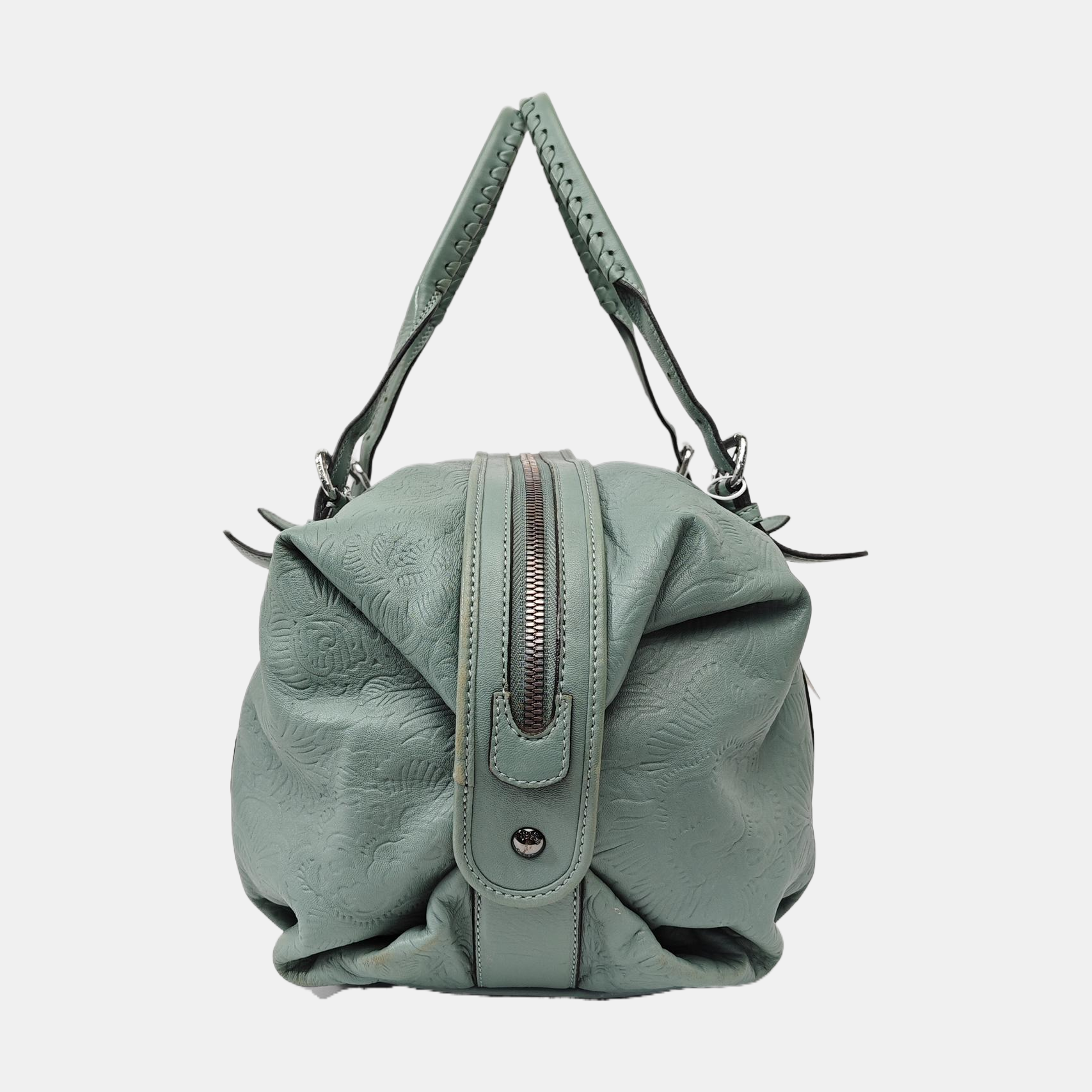 Lambskin Top Handle Bag Blue