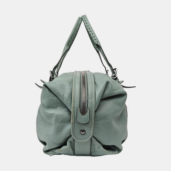 Lambskin Top Handle Bag Blue