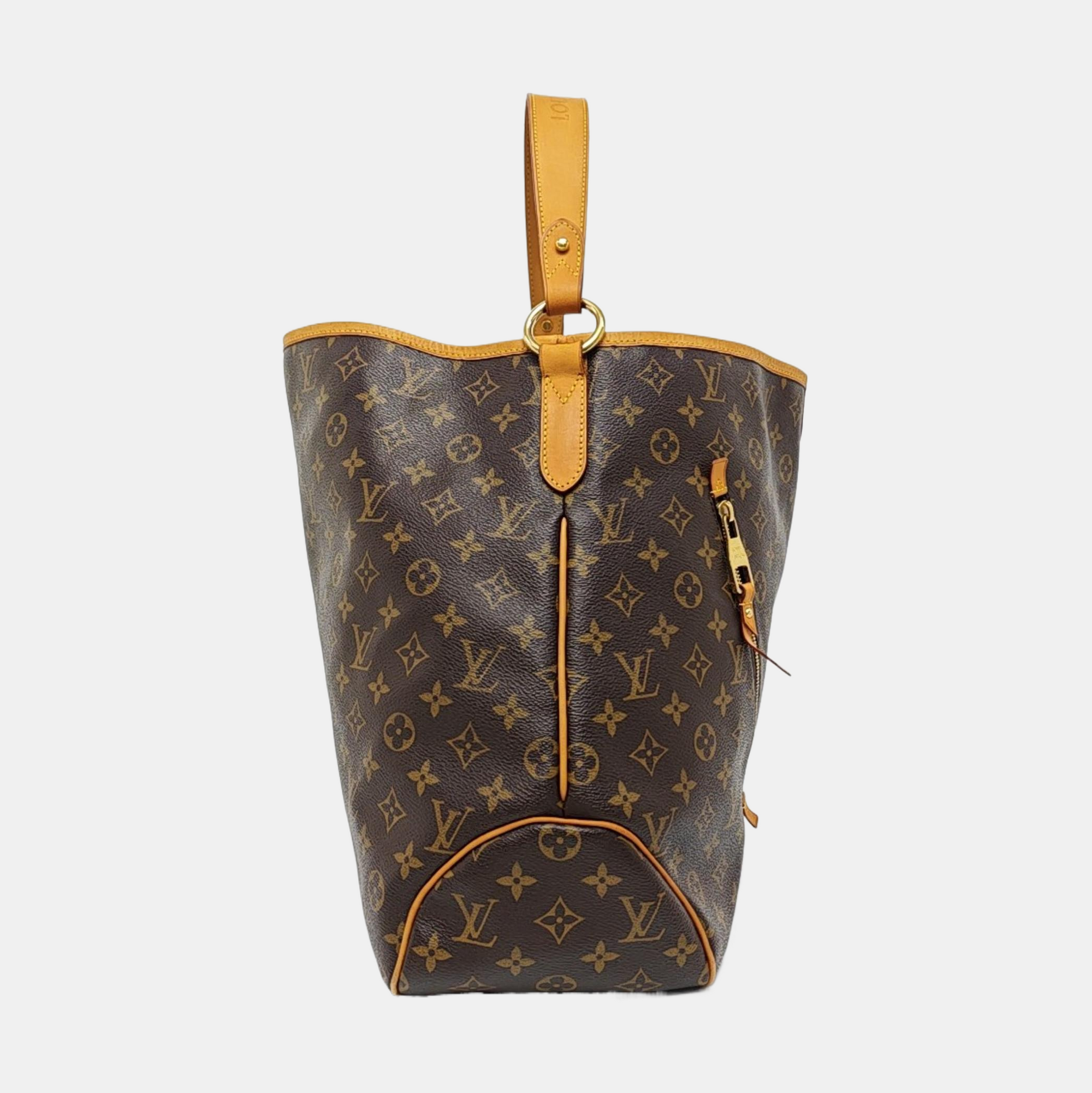 Monogram Coated Canvas Tote Bag Brown