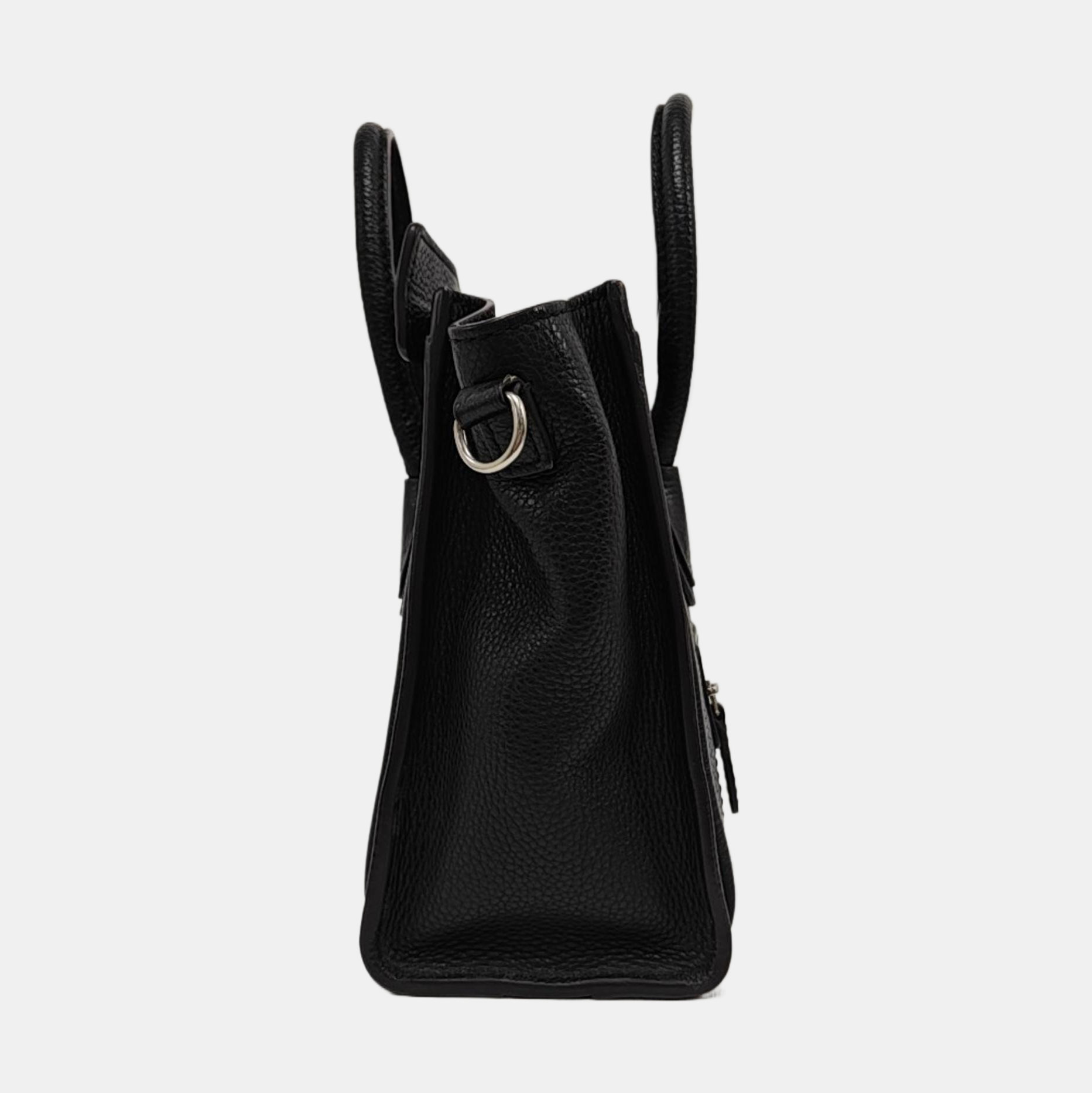 Authenticated pre-owned  LUGGAGE Nano Calfskin Black - Tote Bag at Looply