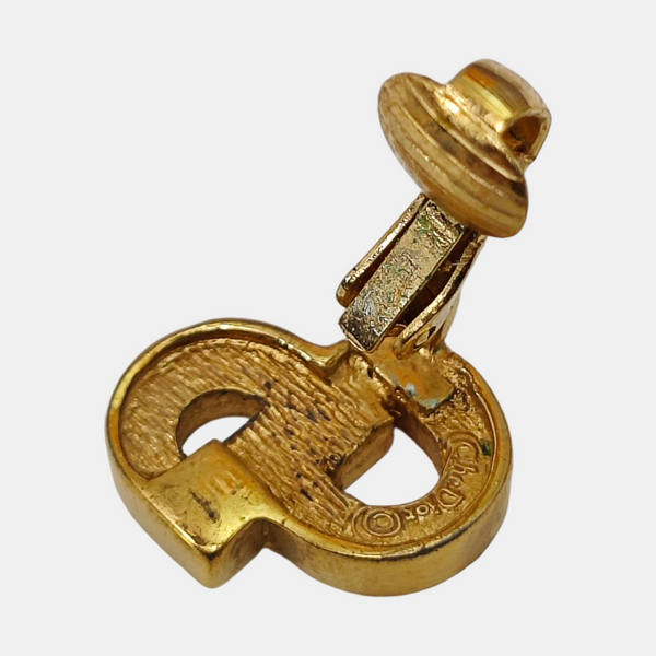 Petit CD Metal Gold Clip On Earrings