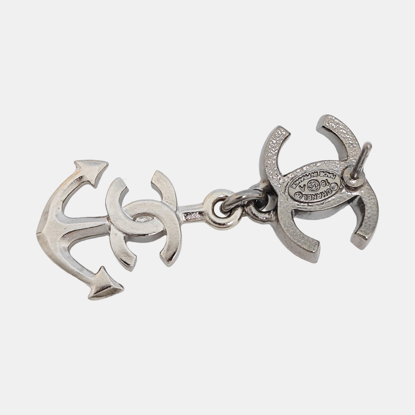 CC Logo Metal Silver Earrings
