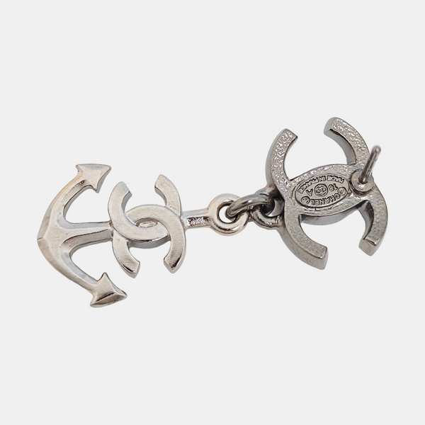 CC Logo Metal Silver Earrings