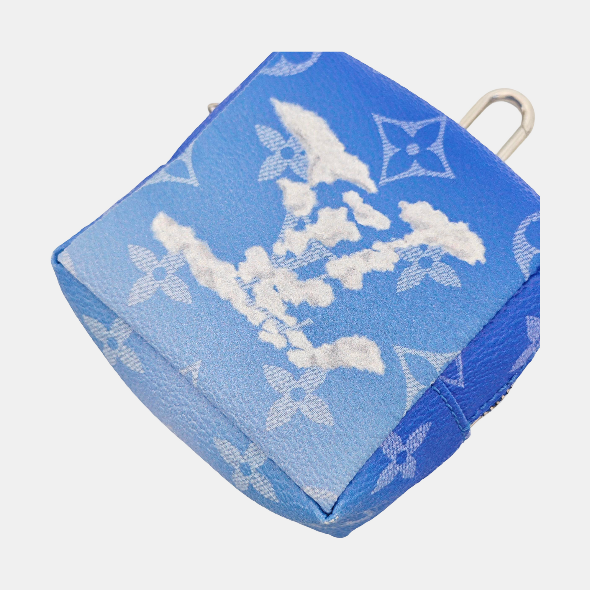 Coated Canvas Bag Charm Blue
