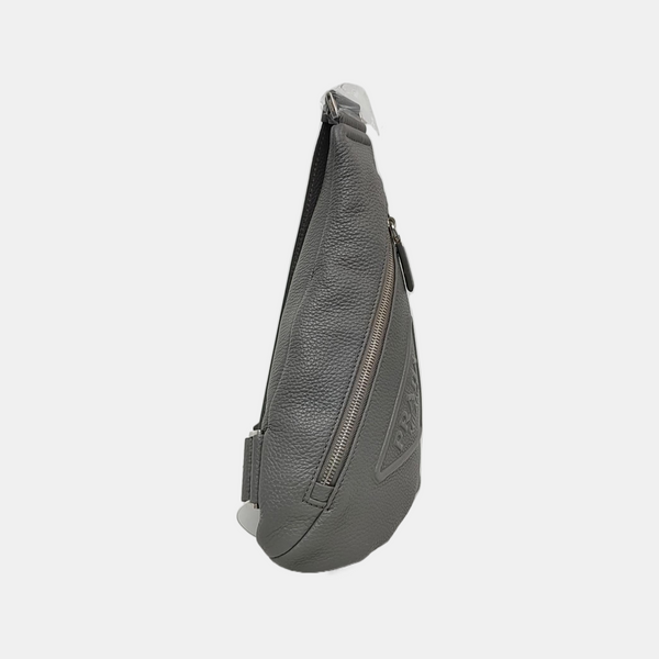 Authenticated pre-owned  Triangle Leather Gray - Belt Bag at Looply