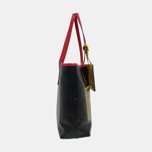 Coated Canvas Tote Bag Black