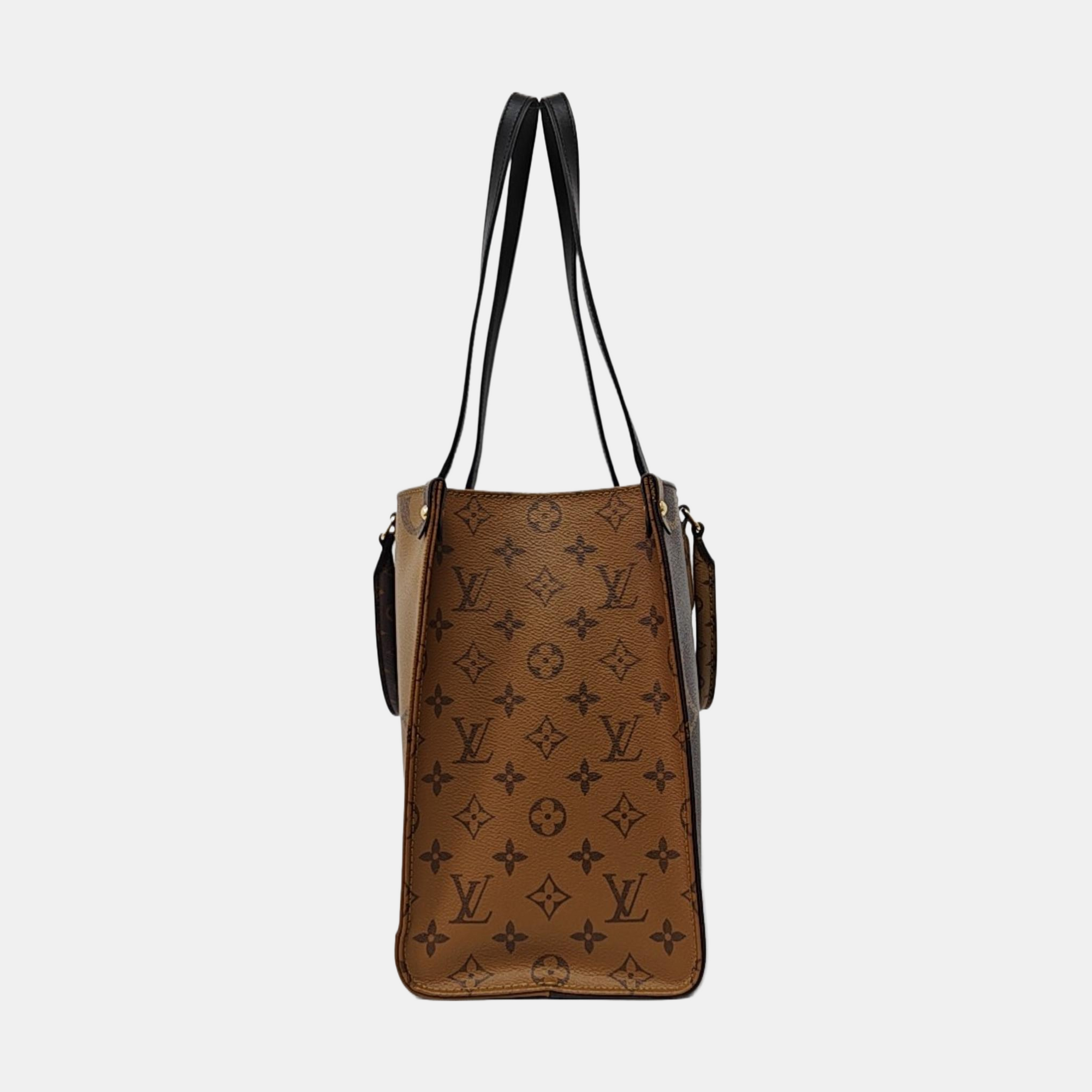 Authenticated pre-owned  ONTHEGO MM Monogram Coated Canvas Brown - Tote Bag at Looply