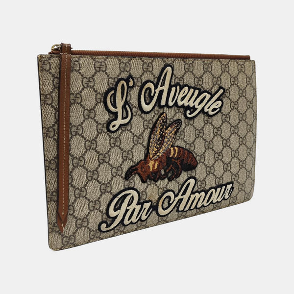 Coated Canvas Clutch Black