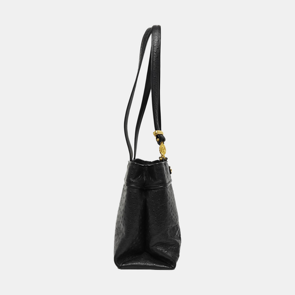 Ostrich Shoulder Bag Black