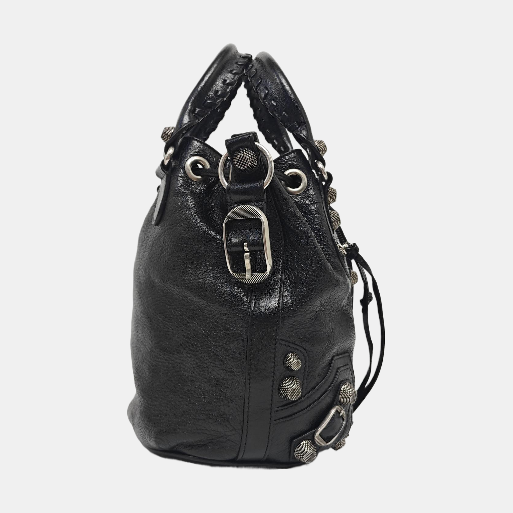 Pompon Bag Calfskin Black