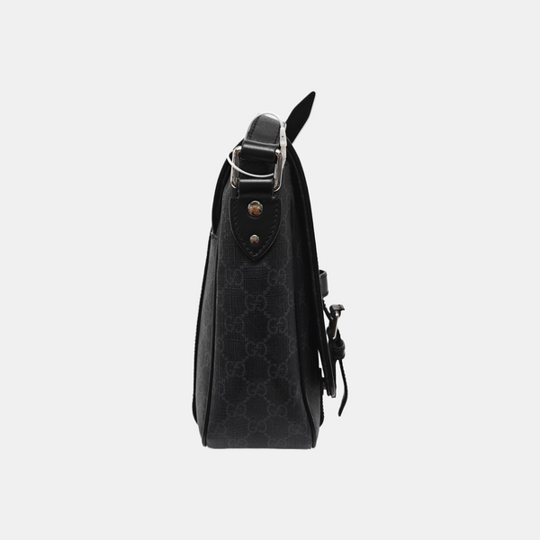 Monogram Coated Canvas Shoulder Bag Black