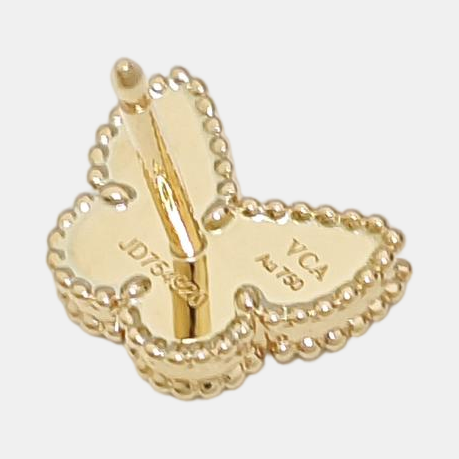 Sweet Alhambra 18k Gold White Stud Earrings