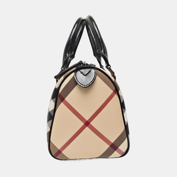 Coated Canvas Top Handle Bag Beige