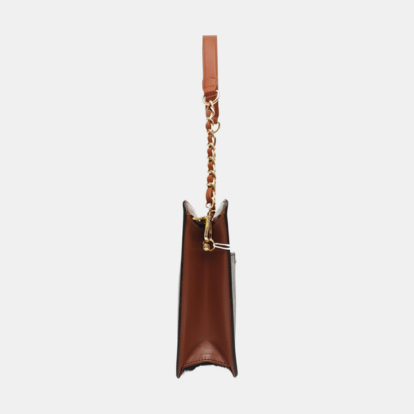 Monogram Coated Canvas Clutch Brown