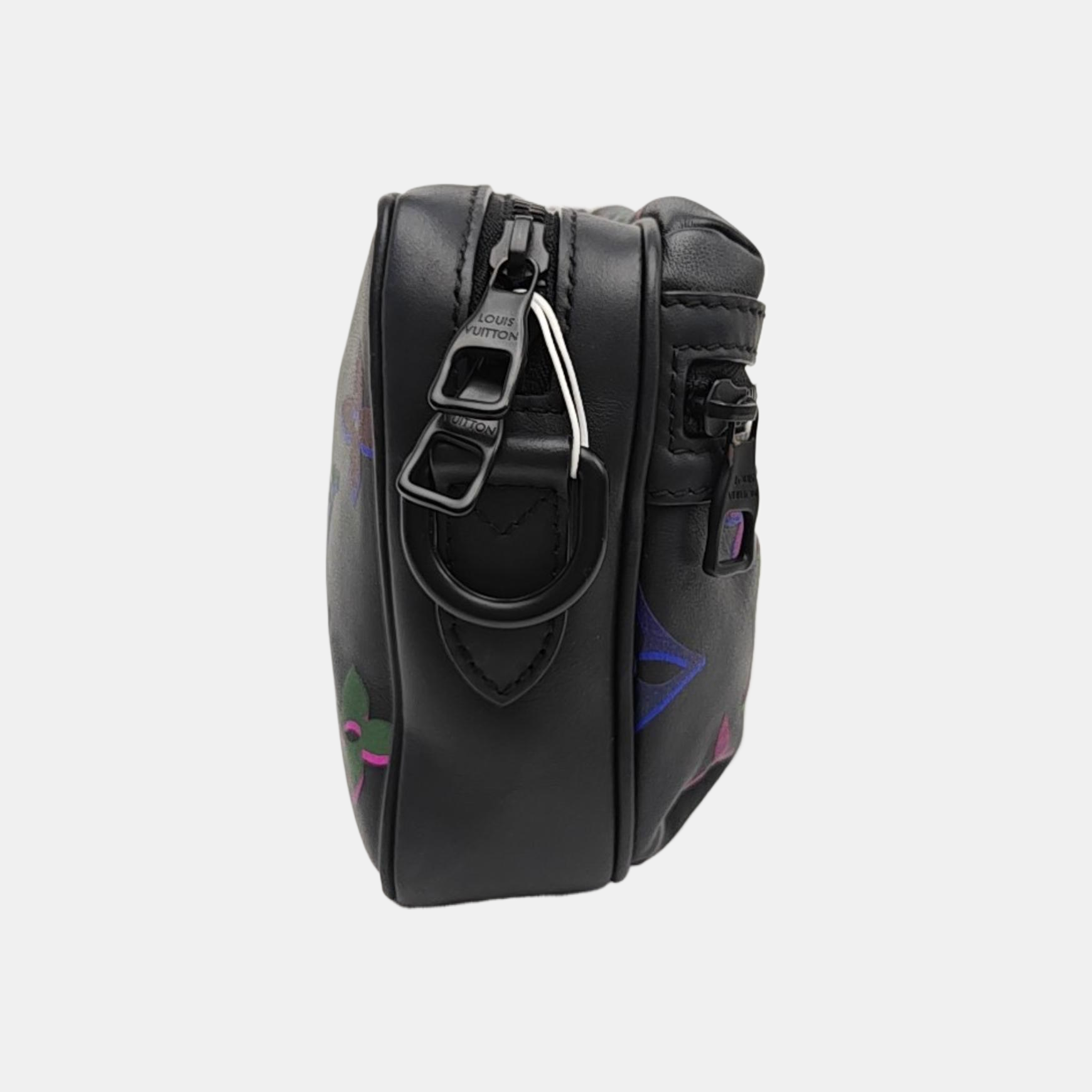 Monogram Calfskin Shoulder Bag PM Black