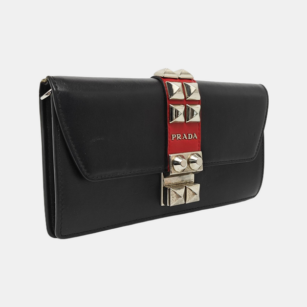 Elektra Mini Calfskin Black Wallet