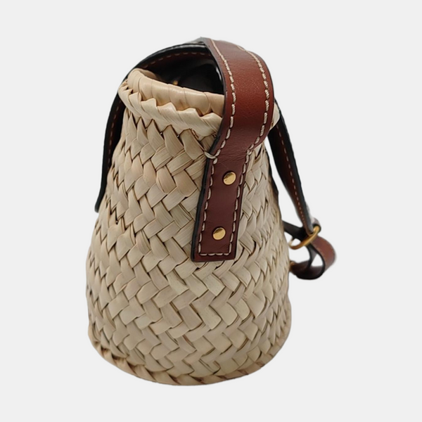Straw Crossbody Bag Medium Beige
