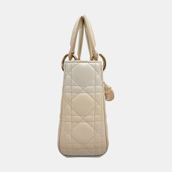 Lady Dior Mini Cannage Lambskin Beige