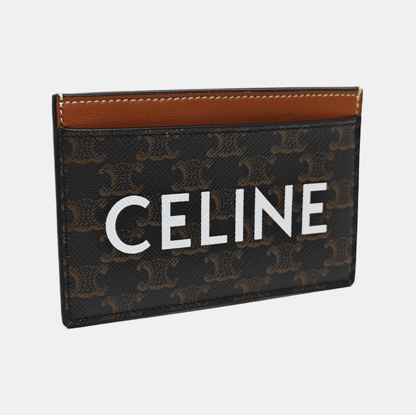 Coated Canvas Card Holder Brown