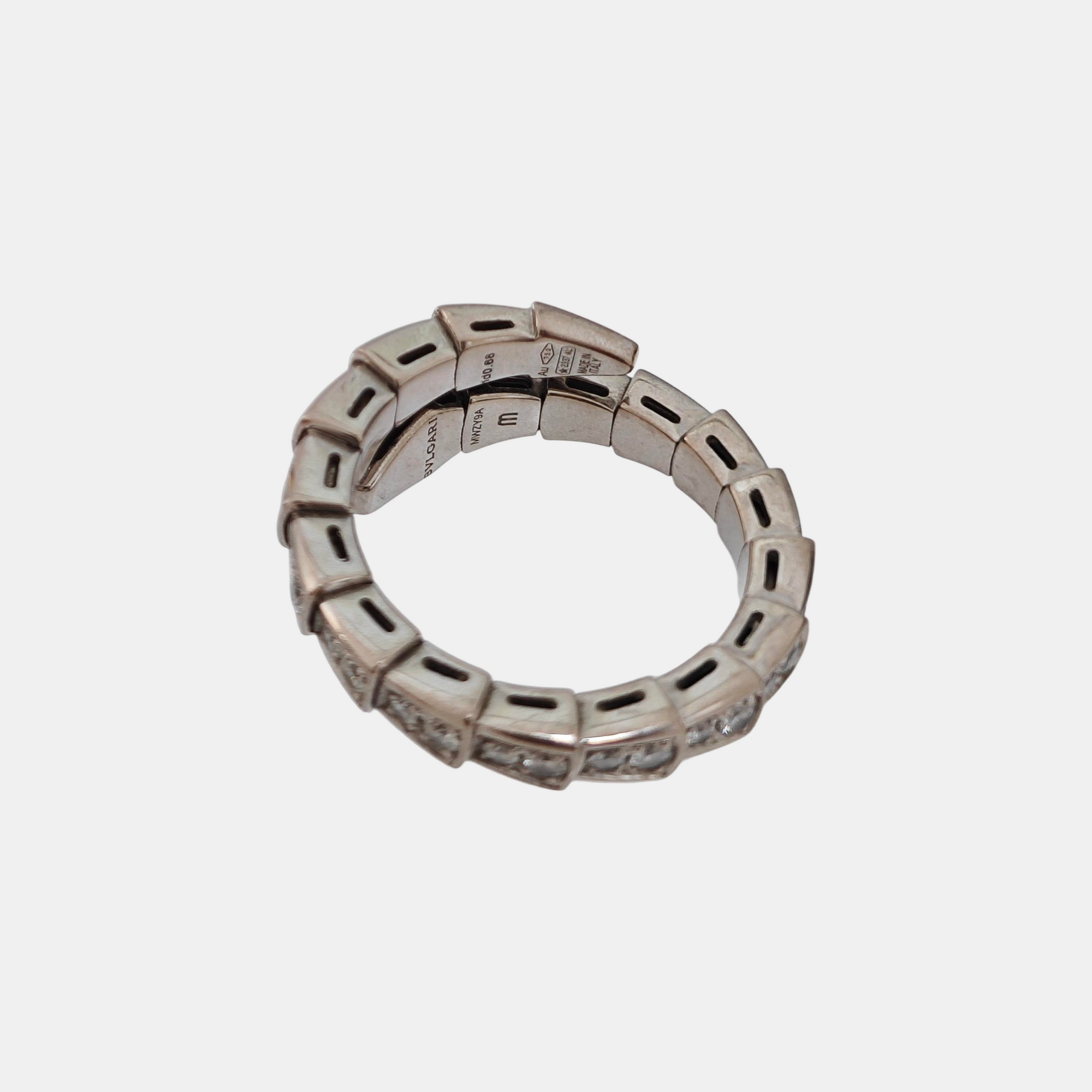 SERPENTI 18k White Gold Silver Ring EU 55